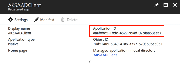 Azure AAD Application ID