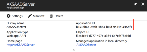 Azure AAD Application ID